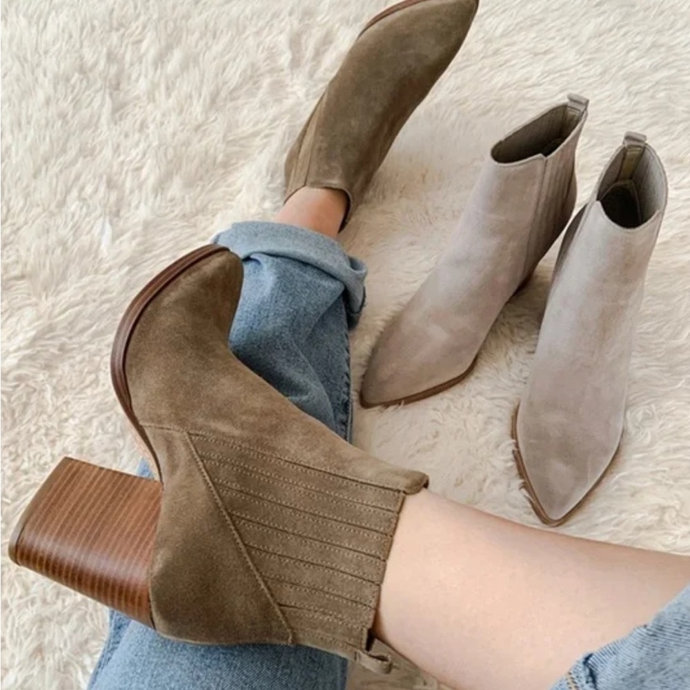 Marc Fisher olive green Suede Heeled Boots